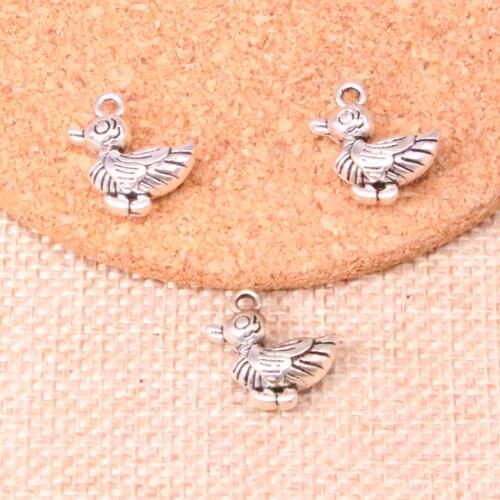 11pcs Charms duck Antique Silver Plated Pendants Fit Jewelry Making Findings Accessories 17*17*8mm