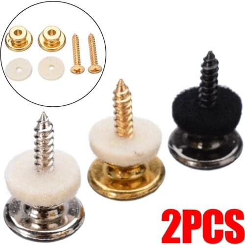2pcs/set Chrome Copper Guitar Strap Locks Mushrooms Heads Guitar Bass Strap Locks Pins Belt Buckle Buttons Silver/Black/Silver