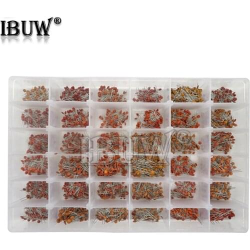 3600PCS/lot 1PF-100nF Ceramic Capacitor Assortment Kit 10PF 22PF 33PF 47PF 100PF 330PF 470PF 1NF 10NF 47NF 50V Capacitors set