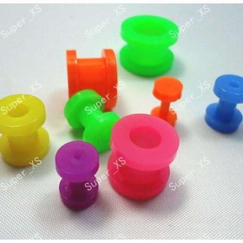 400pcs wholesale lots jewelry Mixed-size Colored acrylic ear expansion nail free shipping RL236