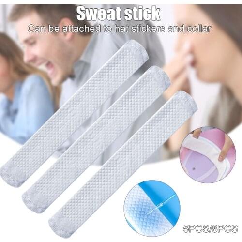 5/8pcs Disposable Collar Absorbing Sweat Pads Self-Adhesive Neck Liner Pads Armpit Sweat Pads for Blouses Shirts Hat J2Y