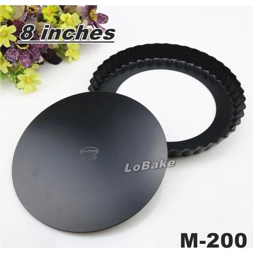 8 inches loose-bottom nonstick coating al.alloy round wavy side pie pan pizza stone pancake cheesecake mold chrysanthemum disk