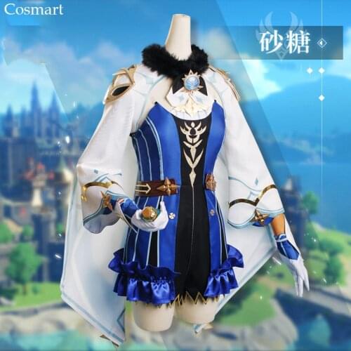 Anime Genshin Impact Sucrose Game Suit Lovely Dress Uniform Cosplay Costume Halloween Outfit For Women Girls New 2021