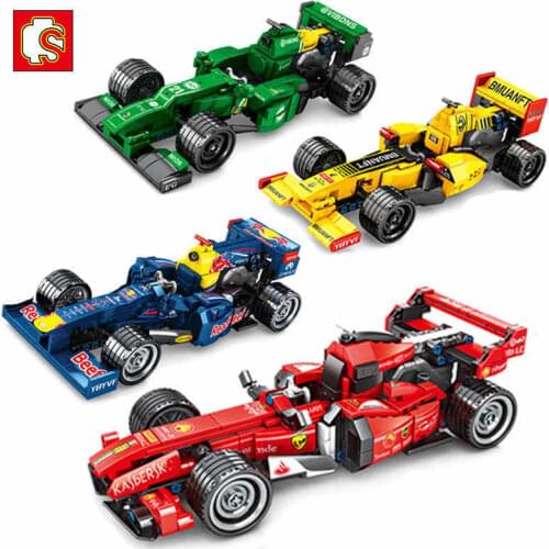 SEMBO Blocks Pull Back Car Building Bricks Racing Vehicle Model Educational Kids Toys for Children Juguetes Boy Birthday Gifts