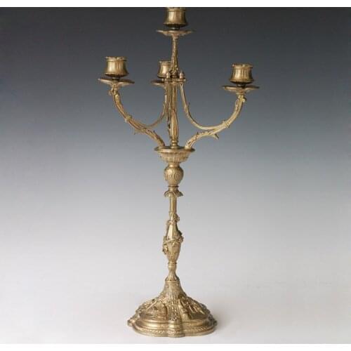 Bronze Candelabra Candlestick with 4 Holders Statue Sculpture Hot Casting Home Decor