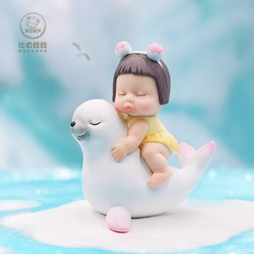 Shark Girl Genuine Season 6 Star Ocean Dolphin Hippo Whale Trend Kid Doll Christmas Gift Decoration Kawaii Blind Random Box