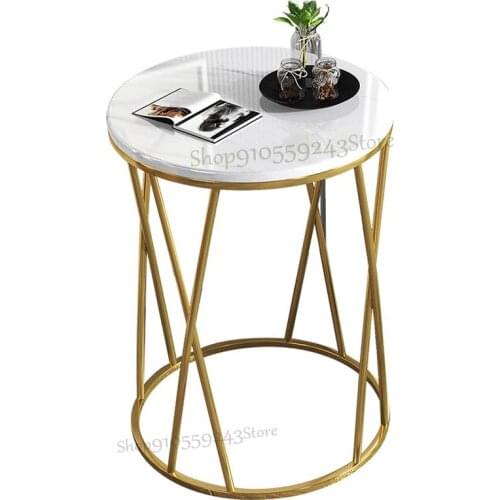 Sofa Side Table Simple Light Luxury Coffee Table Bedroom Home Modern Creative Seating Area Table Mini Wrought Iron Small Round T