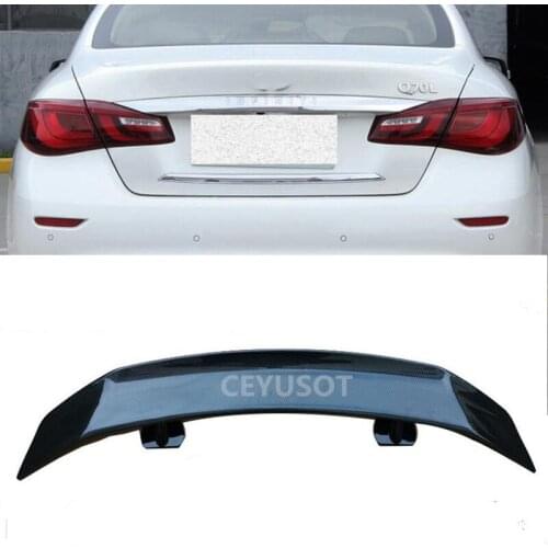 For Universal WING Spoiler NEW Infiniti Q70 ABS Material Car Trunk Rear Lip Tail FIN Accessories Glossy Black Body Kit 2013-2021