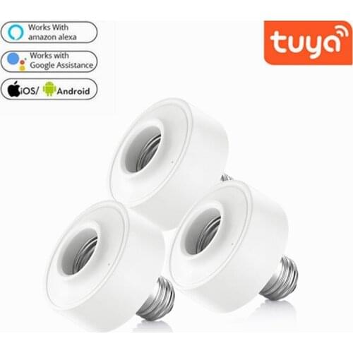 E27/E26 WiFi Smart Light Bulb Socket Adapter Lamp Holder Base Smart Home App Remote Control Works With Google Home Alexa