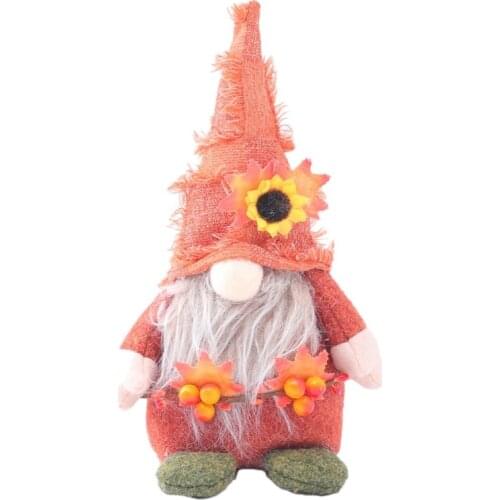 Harvest Festival Gnome Handmade Faceless Doll Plush Thanksgiving Gnome Household Dwarf Gnome Doll Festival Decor