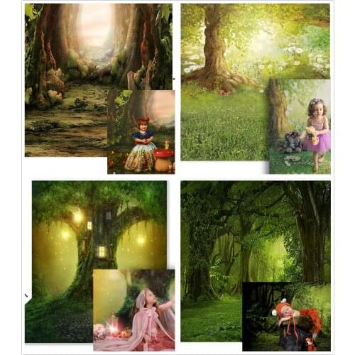 Fairytale Mushroom Spring Photography Backdrop Baby Birthday Cake Smash Photo Background Magical Forest Decoration Props Studios