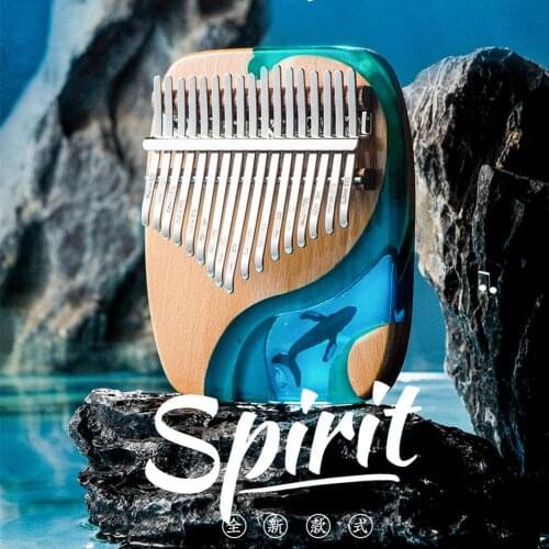 Kalimba 17 Key Thumb Piano Solid Beech Epoxy Resin Portable Kalimba Mbira Sanza With Tuning Hammer Keyboard Musical Instrument