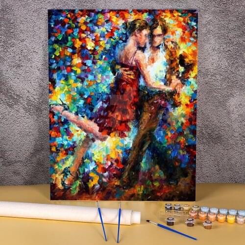 Emotional Tango DIY Painting By Numbers Set Acrylic Paints 40*50 Canvas Painting Decorative Paintings For Children Art