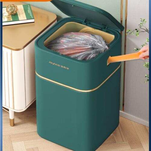 Trash Can Household Light Luxury Living Room with Lid Large Capacity Toilet Bathroom Kitchen Automatic Packaging Wastebasket