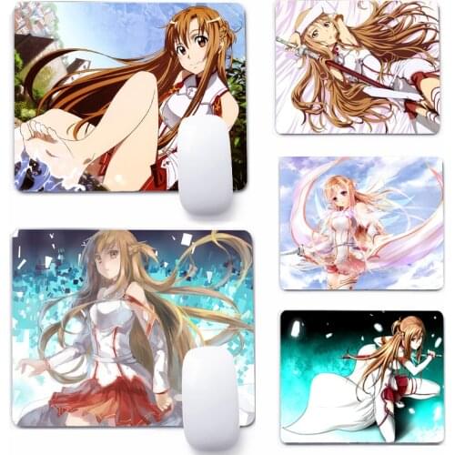 Asuna Yuuki Sword Art Online 22x18cm Mouse Pad Computer Small Mouse Non-slip Pad Desktop Keyboard Pad Office Mouse Mat