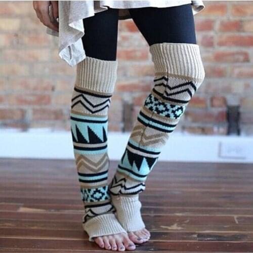 Fashion Winter Warm Holiday Fun Leg Warmers Women Knitted Crochet Long Boots New Arrival Leg Warmers Drop Shipping