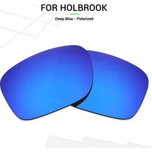 Mryok Anti-Scratch POLARIZED Replacement Lenses for-Oakley Holbrook OO9102 Sunglasses Deep Blue