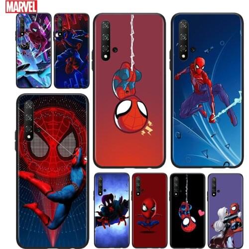 Marvel Spider Man For Huawei Honor 10 20 30 10i 20i 30i 10X V20 V30 20S 30S 30i X10 Pro Lite Black Silicone Soft Phone Case