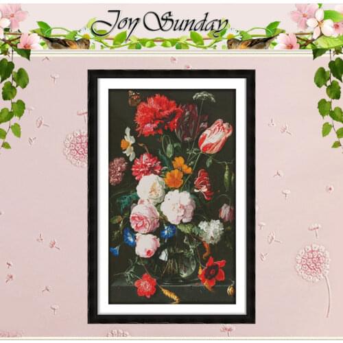 The peony vase (5) patterns counted Cross Stitch 11CT 14CT Cross Stitch Set Wholesale DIY Cross-stitch Kit Embroidery Needlework