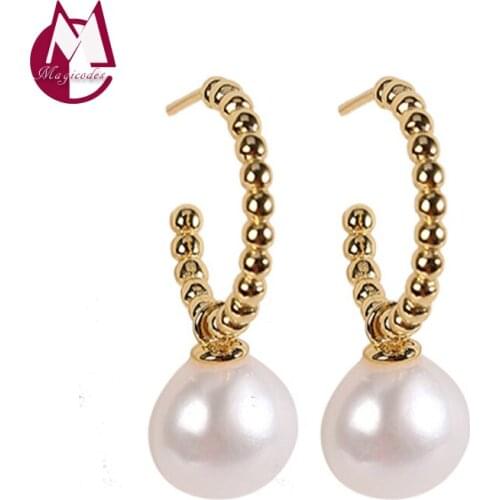 Natural Freshwater Pearl Drop Earring Pure 925 Sterling Silver Fashion Jewelry Women Dangle Earring 2020 Trend Bijoux Femme E15