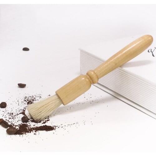 New 1Pcs Coffee Brush Coffee Grinder Cleaning Brush Natural Bristles Wood Handle Dusting Espresso Brush Cleaning Tool