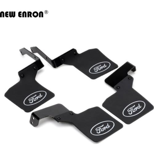 NEW ENRON Rubber 1:10 Quarters "Ford" Fender Mud Flaps Aluminum Bracket for RC 1/10 Crawler Car Traxxas TRX-4 TRX4 T4 Body 1:10