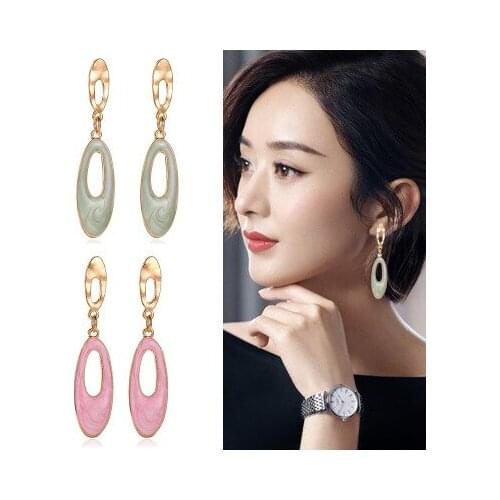 New fashion simple earrings ins wind candy oval earrings French small fragrance geometric earringsFor Women girl Accessories