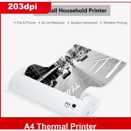 Portable A4 File Document Printer Support Smartphone Wireless Connect Printing PDF Word Excel File Photo Certificate Printer