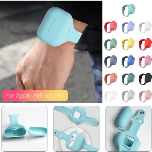 Sports Silicone Protective CaseFunda for AirPods Pro Case Solid Silicone Airpods Case Cover Strap For AirPods Pro Cover Airpods3