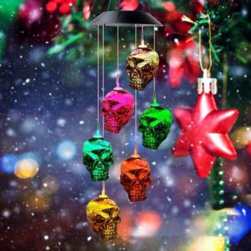 NEW LED Colorful Solar Power Halloween Lamp Waterproof For Outdoor Windchime Solar Garden Light For Home ​Halloween Decoratio
