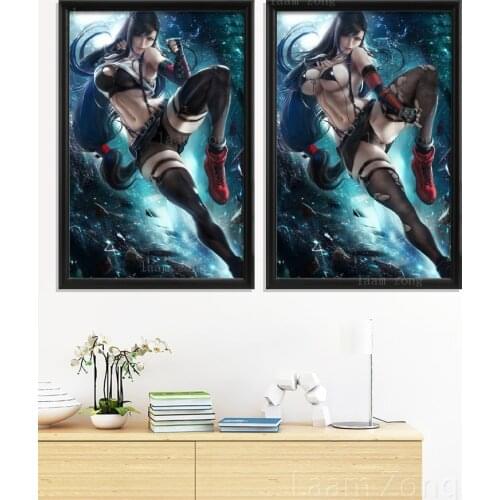 Tifa Lockhart Sexy Nude Girl Kawaii Cartoon Game Anime Final Fantasy Poster Decor Canvas Custom Decoration Art Silk Prints Room
