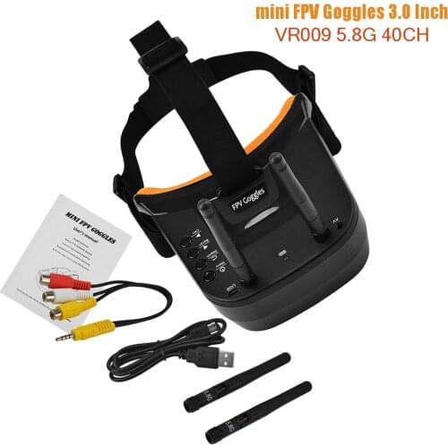 VR009 5.8G 40CH Auto-Searching Double Antennas mini FPV Goggles 3.0 Inch 480*320 LCD Screen Built-in BatteryFor RC Drone Toys