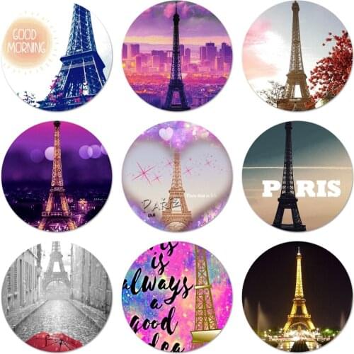 58mm Paris Eiffel Tower Travelc Icons Pins Badge Decoration Brooches Metal Badges For Backpack Decoration