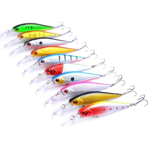 10pcs New Arrival 10.5cm/9.2g Hard Minnow Baits Lures 3D Eyes Fishing Wobblers 6# Hooks Crankbaits Crap Tackle pesca