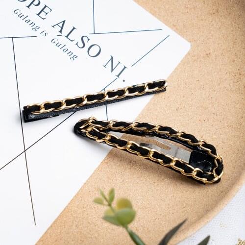 2pcs Small Incense Style Celebrity Style Metal Braided Chain Hairpin Girl Ins Hair Accessories BB Clip Bangs Broken Hairpin