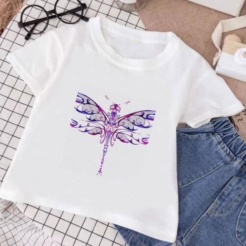 2021Arrivals Baby Kids Tops Girl Clothes Casual Butterfly Dragonfly Christmas Tree T-shirt Children Boys Short Sleeves Fashion
