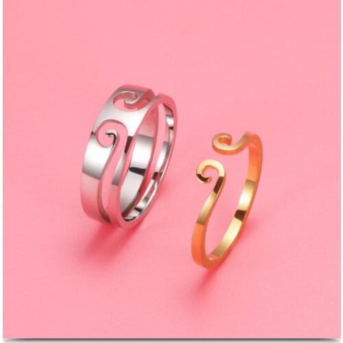 2021 Sale Fine jewelry jewelry Titanium steel tight spell ring two in one Crystal from Swarovskis Couple classic jewelry