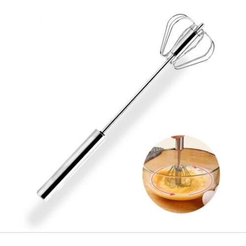 Emi-automatic Egg Beater 304 Stainless Steel Manual Hand Mixer Self Turning Egg Whisk Stirrer kitchen Gadgets And Accessories