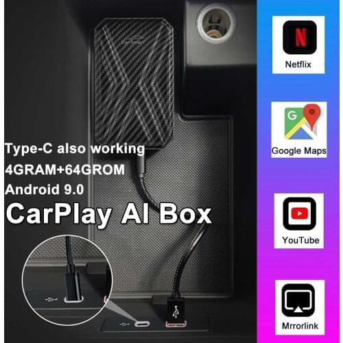 Audi Benz VW Car accessories Carplayer Android 9.0 system plug and play For Apple Car play Tv Ai Box Auto 4+64GB Wireless Video