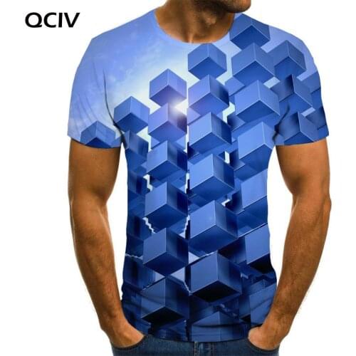 QCIV Brand Geometry T shirt Men Pattern Anime Clothes Fantasy T-shirts 3d Art Tshirt Printed Mens Clothing summer Printed
