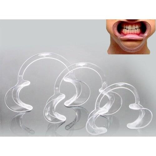 C-Shape Dental Mouth Opener Teeth Whitening Lip Retractors Transparent White Big Size