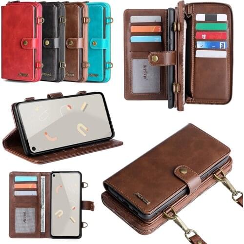 Removable Zipper Wallet Phone Case With Card Slot For Google PIXEL 3XL 5XL For Google PIXEL 4XL 4A Magnetic Leather Stand Cover