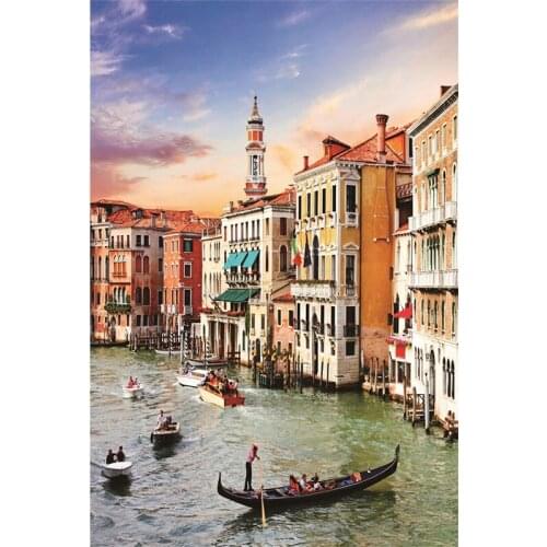 Wood 1000 pieces of water Venice series wooden white card adult decompression children puzzle toys gift home decoration
