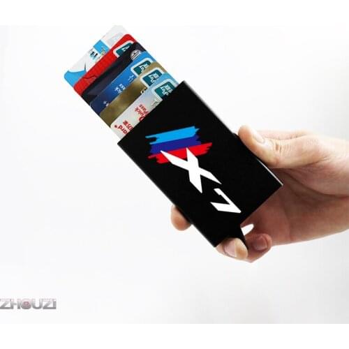 Anti-theft ID Credit Card Holder Men Women Porte Carte Thin Aluminium Wallets Pocket Case For Bmw X7 G07 Auto Accessories