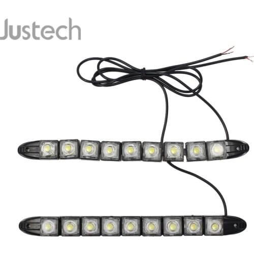 Justech 2Pcs 9LED 12V DRL Daytime Running Head Light Daylight Lamp Car 9 LED Car Daytime Running Light for Truck SUV Trailer RV