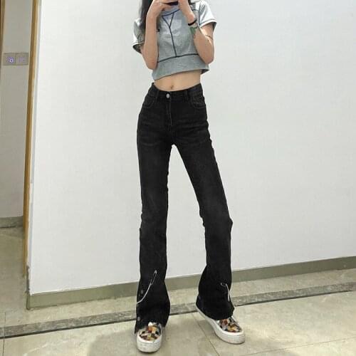 Jeans Woman High Waist 2021 New Female Flare Pants Straight Loose Black Mom Pants Fashion Baggy Jean Women Trousers