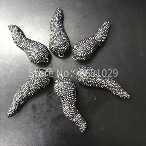 European and American new fashionable high-grade vintage black crystal long pendant