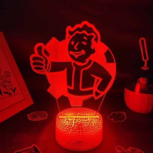 Fallout 4 76 Pip Boy Game Mark 3D LED RGB Night Lights Cool Colorful Gift For Friends Lava Lamp Bed Gaming Room Table Decoration