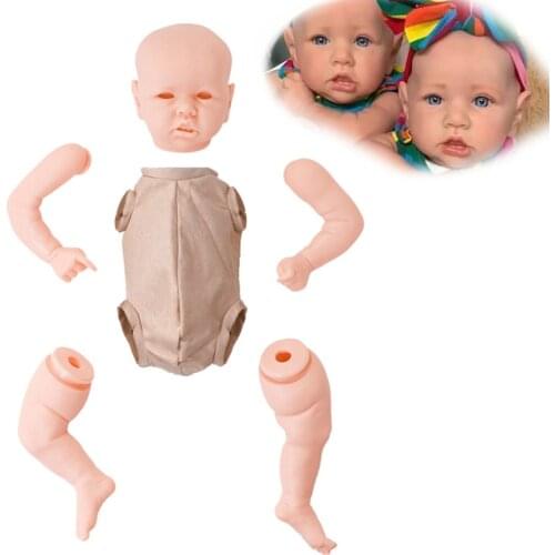 21 Inch Reborn Baby Doll With Crooked Mouth Silicone Vinyl Unpainted Unfinished Doll Parts DIY Blank Doll Lifelike Babies DOLL