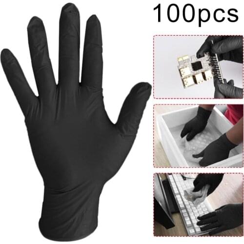 100pcs Disposable Latex Gloves White Non-Slip Acid and Alkali Laboratory Rubber Latex Gloves Home Food Cleaning Rubber Gloves